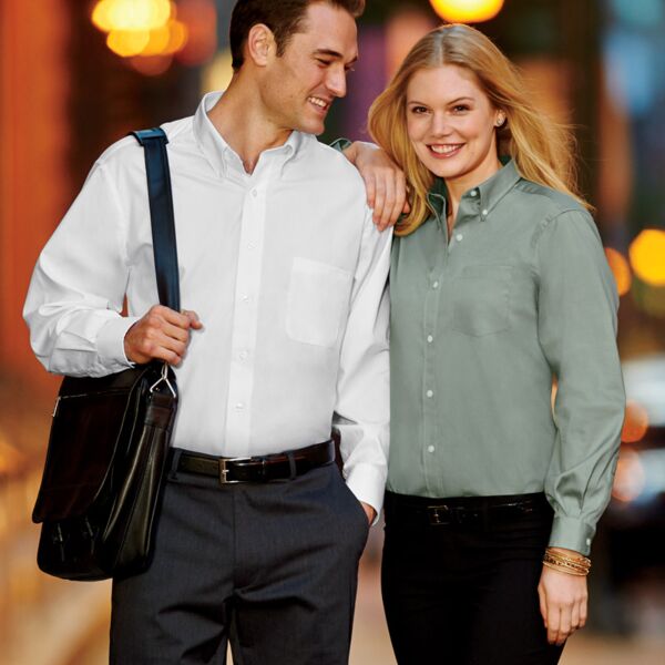 Van Heusen Ladies' Long-Sleeve Blended Pinpoint Thumbnail