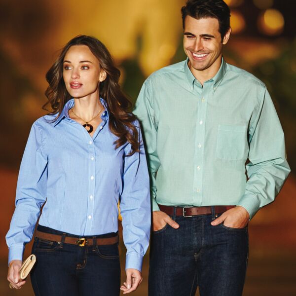 Van Heusen Ladies' Long-Sleeve Yarn-Dyed Gingham Check Thumbnail