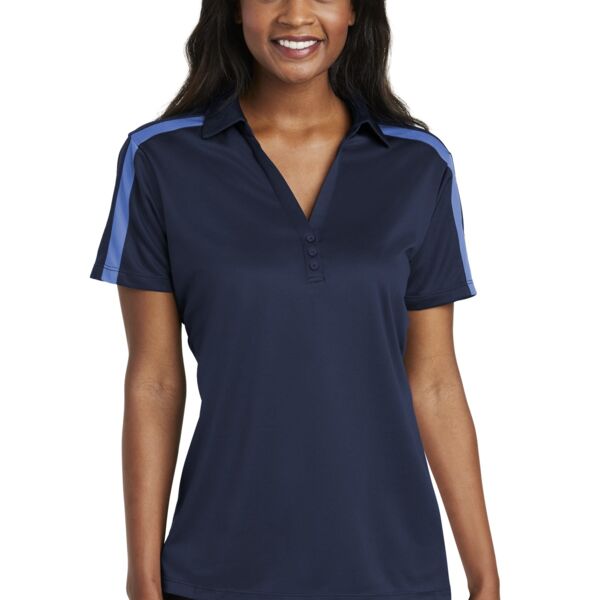 Port Authority Ladies Silk Touch™ Performance Colorblock Stripe Polo Thumbnail
