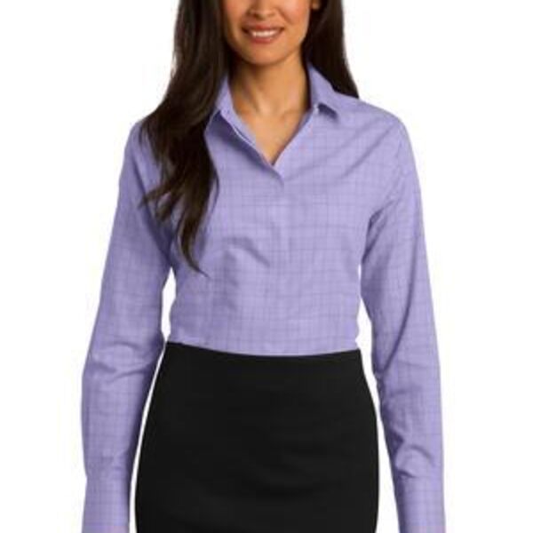 Ladies Windowpane Plaid Non Iron Shirt Thumbnail